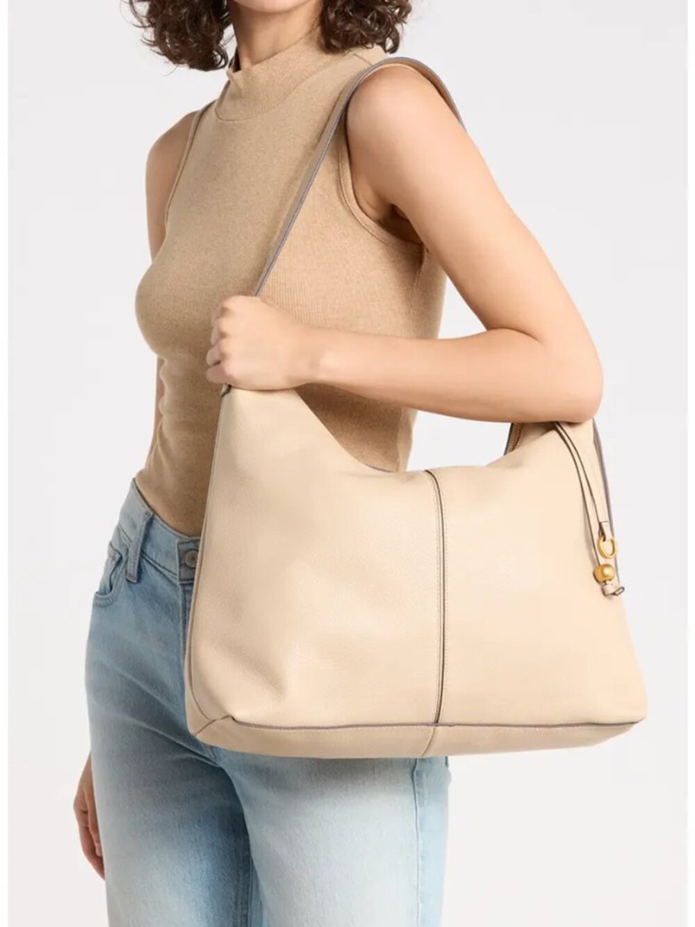NWT Rag & Bone Williamsburg Hobo Shoulder Bag Oat Leather - Picture 2 of 13